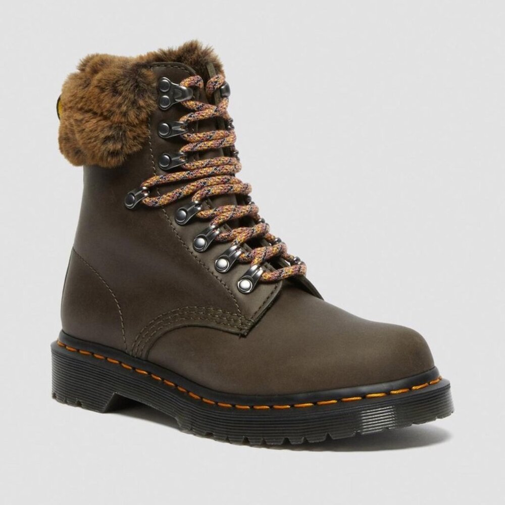 Dr. Martens 1460 Serena Faux Fur Collar Boot